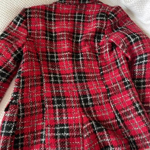 Rachel Zoe red plaid tweed skirt suit - Picture 5 of 5